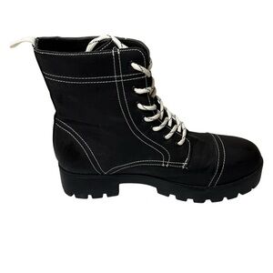 Seven 7 Black Lace-Up Ankle Boots. Size 11